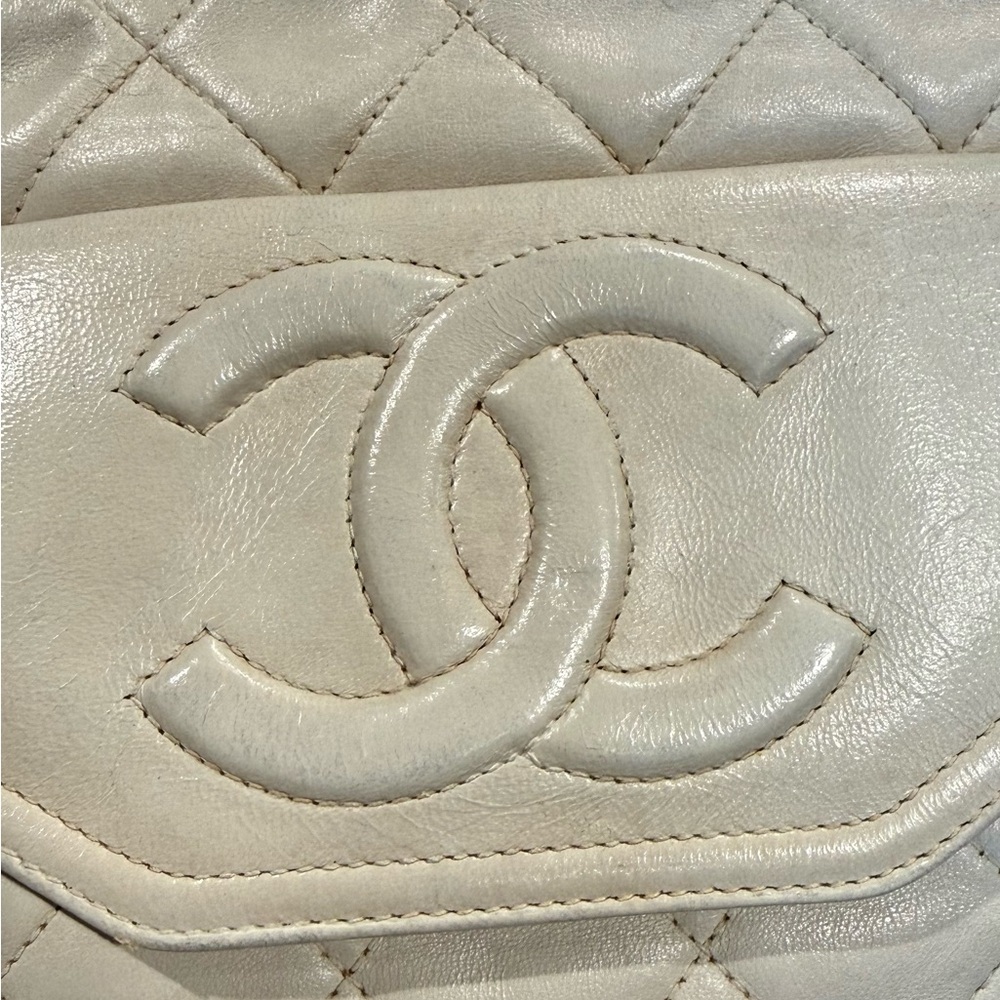 Vintage Chanel Camera Bag White Lambskin Tassel Crossbody 1-Series 24k Gold - Picture 4 of 13